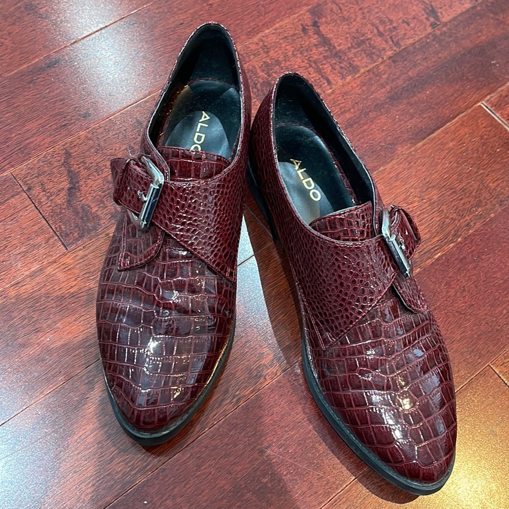 ALDO red snake skin loafers